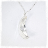 Silver fold formed boat pendant